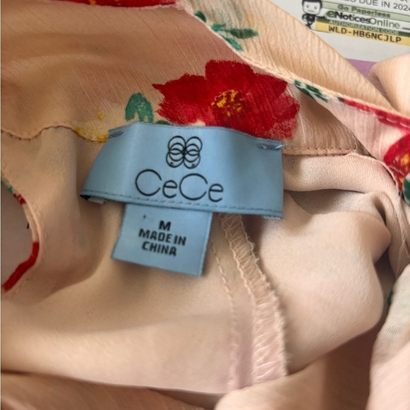 Cece women’s blouse with red and yellow floral pattern. Size medium. - Picture 10 of 10